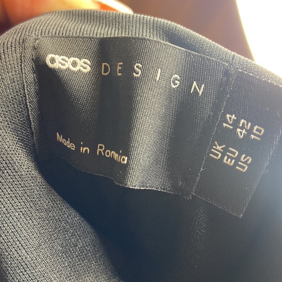 Size 10 Black Puffer Sleeve Fitted Dress ASOS Design - Picture 6 of 6